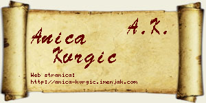Anica Kvrgić vizit kartica